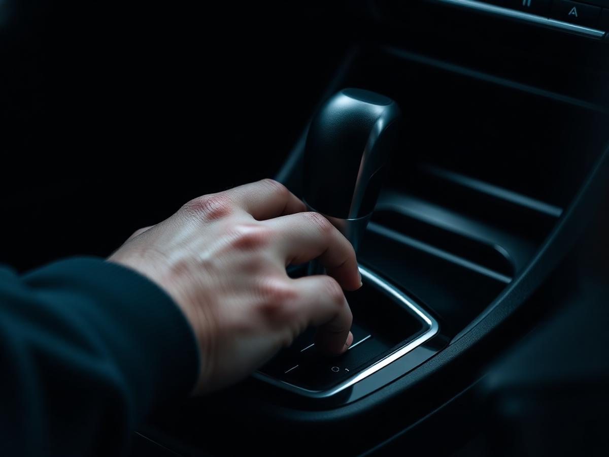 Detalhe do câmbio de carro manual